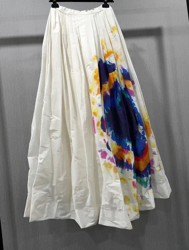 Burberry Burberry White Cotton Long Pleated Skirt Size 28" / US 6 / IT 42 - 5 Thumbnail