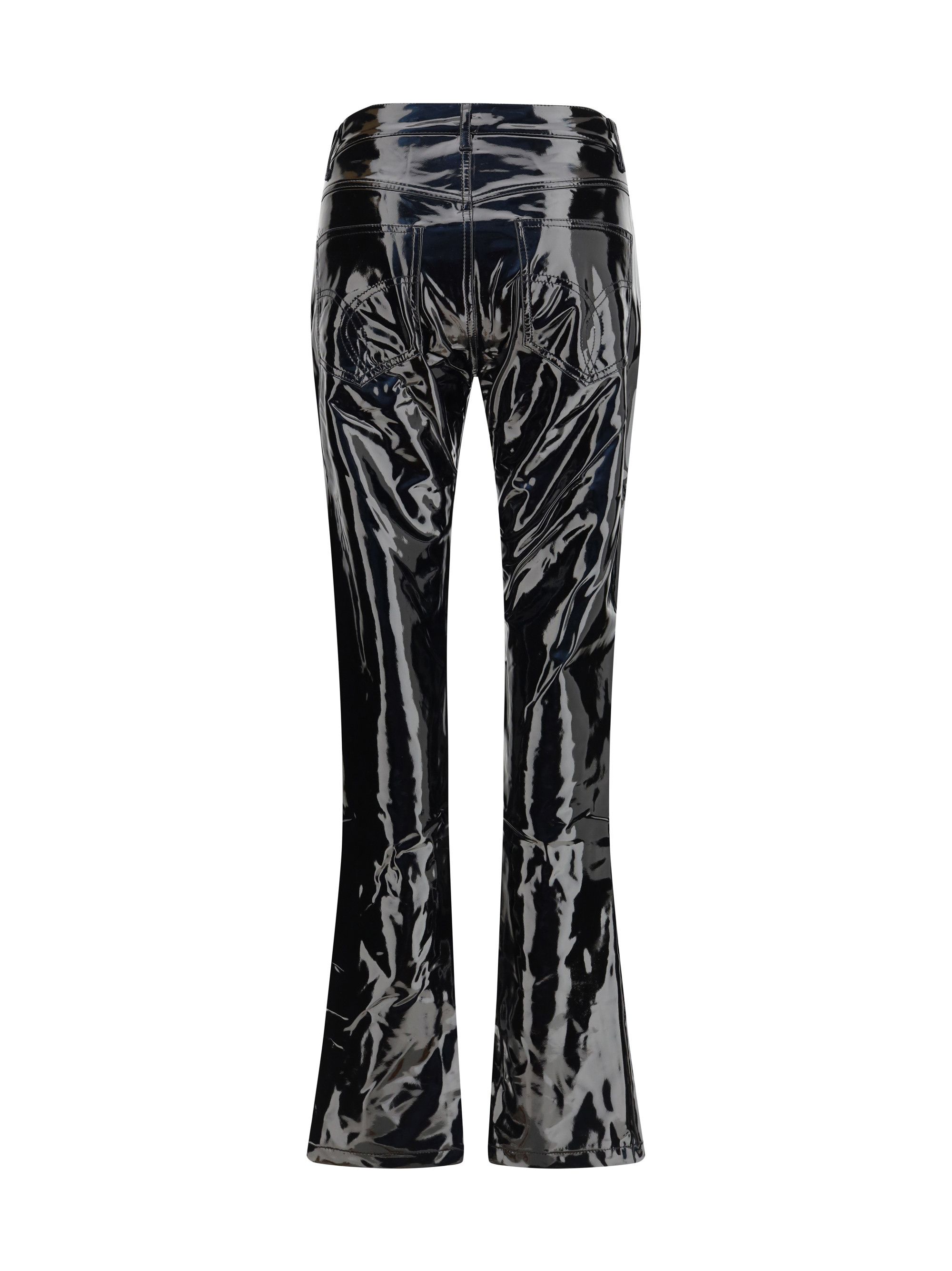 Fiorucci Straight Fit Vinyl Trousers Size 26" / US 2 / IT 38 - 2 Thumbnail