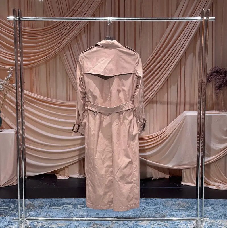 Burberry Burberry Pink Cotton Women's Trench Coat Size L / US 10 / IT 46 - 2 Thumbnail