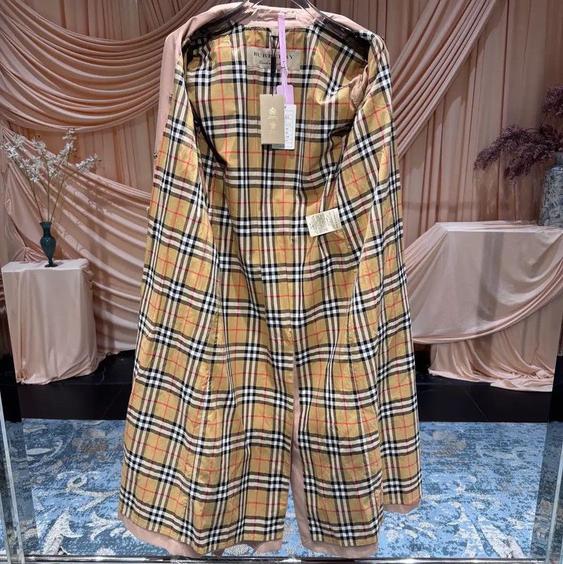 Burberry Burberry Pink Cotton Women's Trench Coat Size L / US 10 / IT 46 - 3 Thumbnail