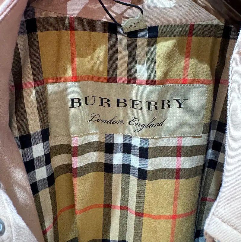 Burberry Burberry Pink Cotton Women's Trench Coat Size L / US 10 / IT 46 - 4 Thumbnail