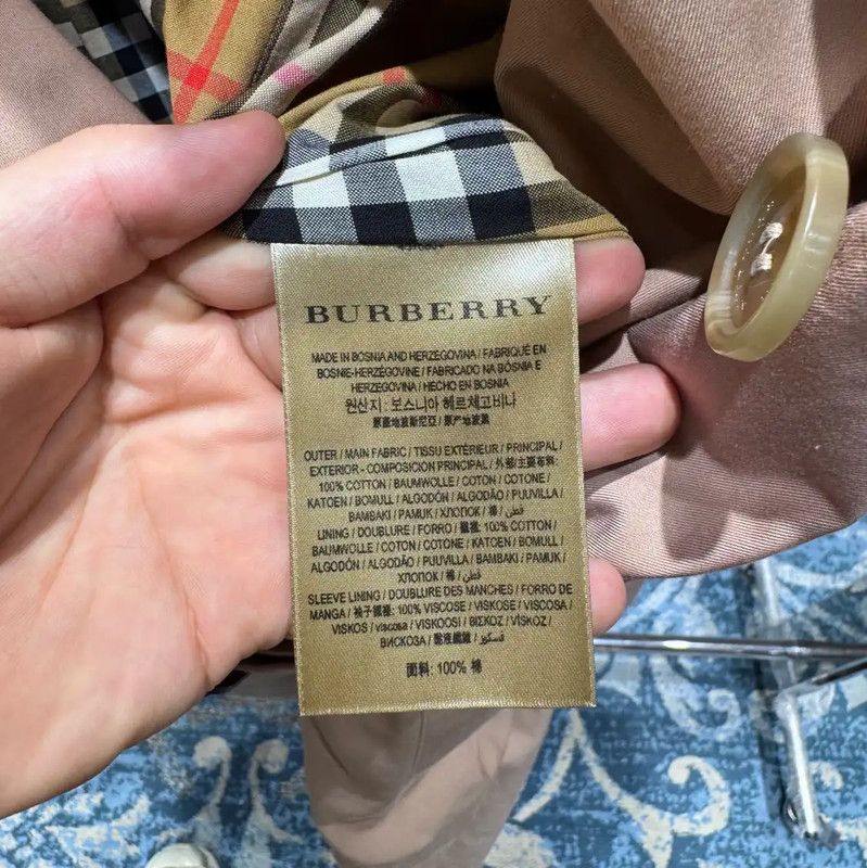 Burberry Burberry Pink Cotton Women's Trench Coat Size L / US 10 / IT 46 - 7 Thumbnail