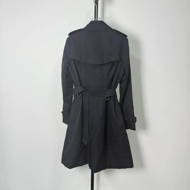 Burberry Burberry Black Cotton Women's Trench Coat Size L / US 10 / IT 46 - 2 Thumbnail