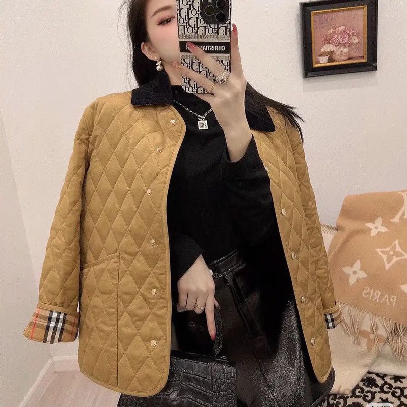 Burberry Burberry Gold Quilted Winter Jacket for Women Size XS / US 0-2 / IT 36-38 - 7 Thumbnail
