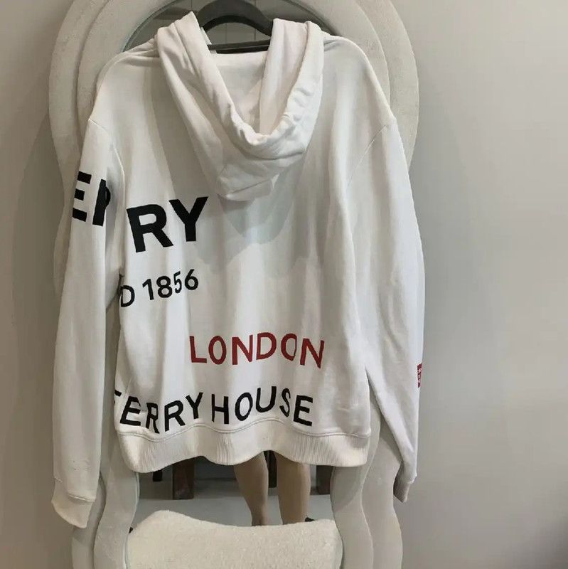 Burberry Burberry Women's White Cotton Long Sleeve Hoodie Size S / US 4 / IT 40 - 2 Thumbnail