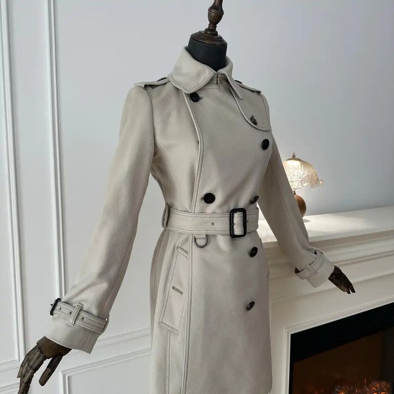 Burberry Burberry Women's Trench Coat in Beige Gray Size S / US 4 / IT 40 - 3 Thumbnail