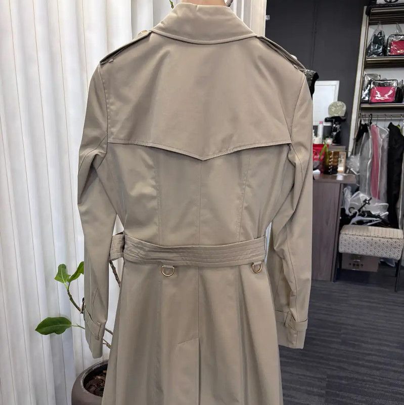 Burberry Burberry Women's Khaki Cotton Trench Coat Size L / US 10 / IT 46 - 4 Thumbnail