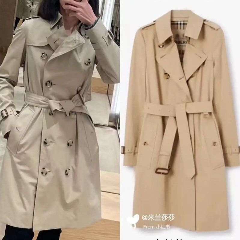 Burberry Burberry Women's Khaki Cotton Trench Coat Size L / US 10 / IT 46 - 10 Thumbnail