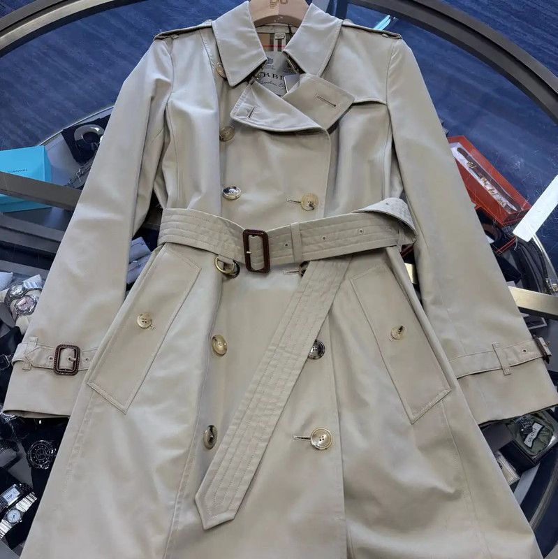 Burberry Burberry Women's Khaki Cotton Trench Coat Size L / US 10 / IT 46 - 5 Thumbnail