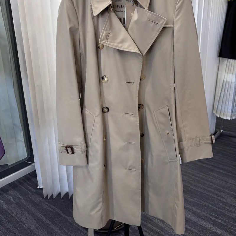Burberry Burberry Women's Khaki Cotton Trench Coat Size L / US 10 / IT 46 - 2 Thumbnail