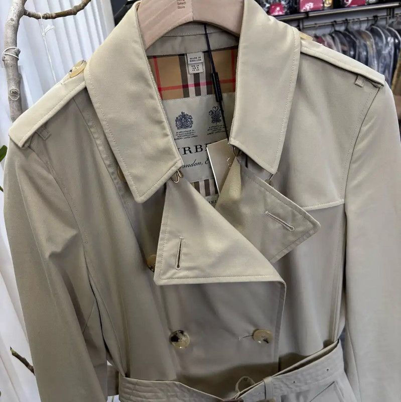 Burberry Burberry Women's Khaki Cotton Trench Coat Size L / US 10 / IT 46 - 3 Thumbnail
