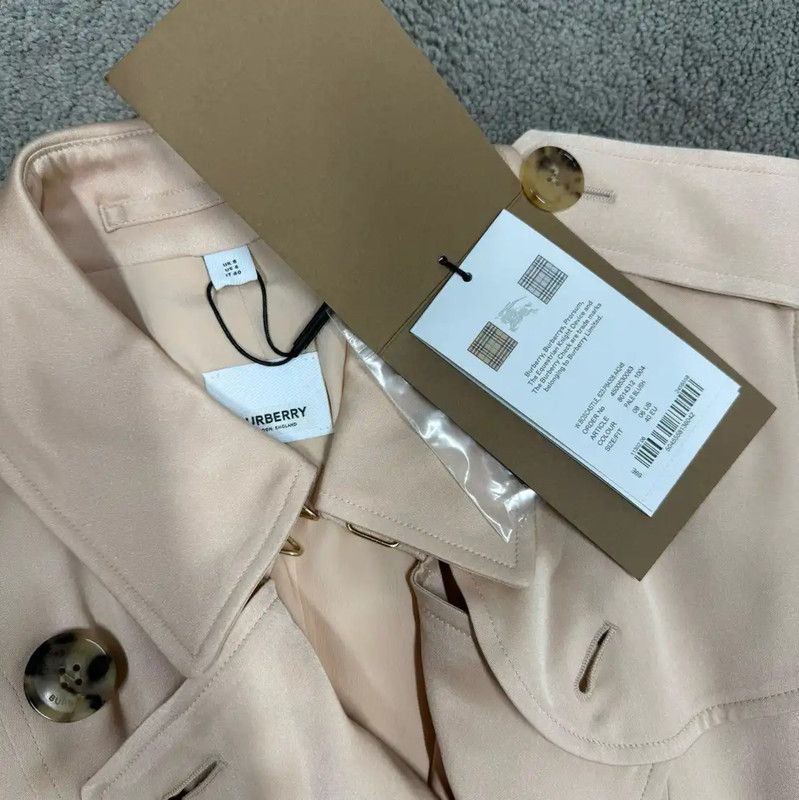 Burberry Burberry Spring Autumn Beige Silk Women's Trench Coat Size S / US 4 / IT 40 - 2 Thumbnail