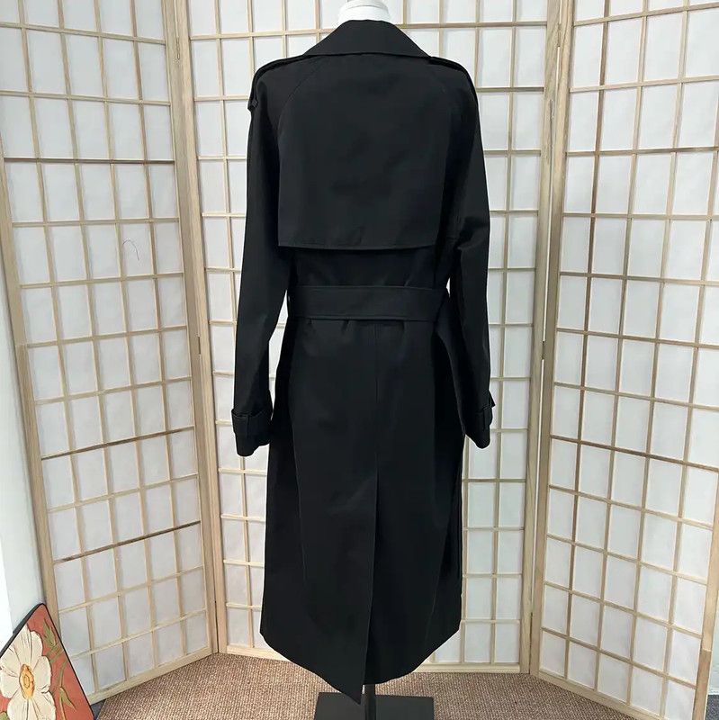 Burberry Burberry Women's Black Cotton Trench Coat Size L / US 10 / IT 46 - 3 Thumbnail