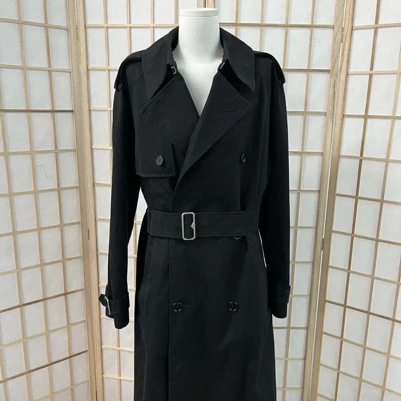 Burberry Burberry Women's Black Cotton Trench Coat Size L / US 10 / IT 46 - 2 Thumbnail