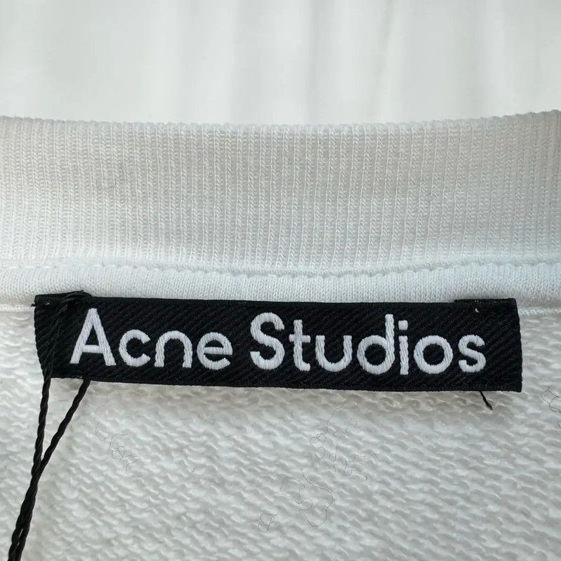 Acne Studios Acne Studios White Cotton Logo Sweatshirt Size US M / EU 48-50 / 2 - 5 Thumbnail