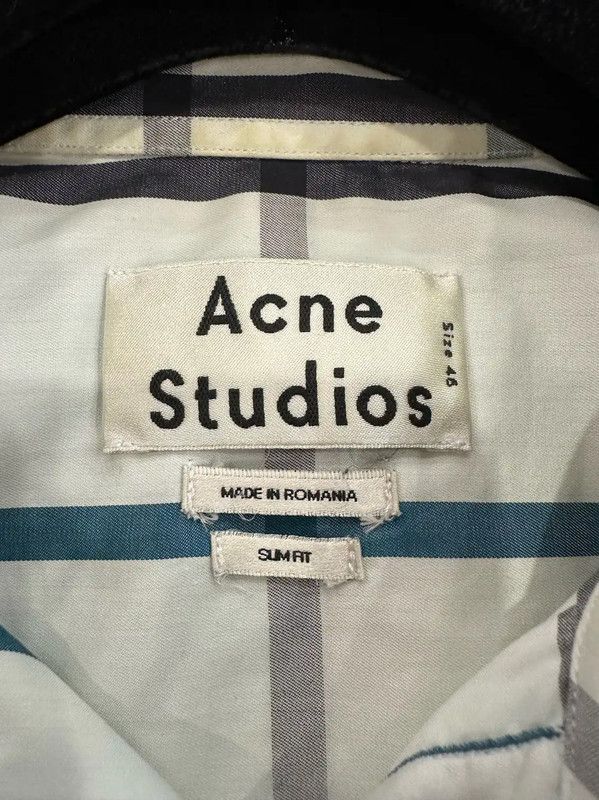 Acne Studios Acne Studios White Checked Long Sleeve Shirt Size US S / EU 44-46 / 1 - 4 Thumbnail
