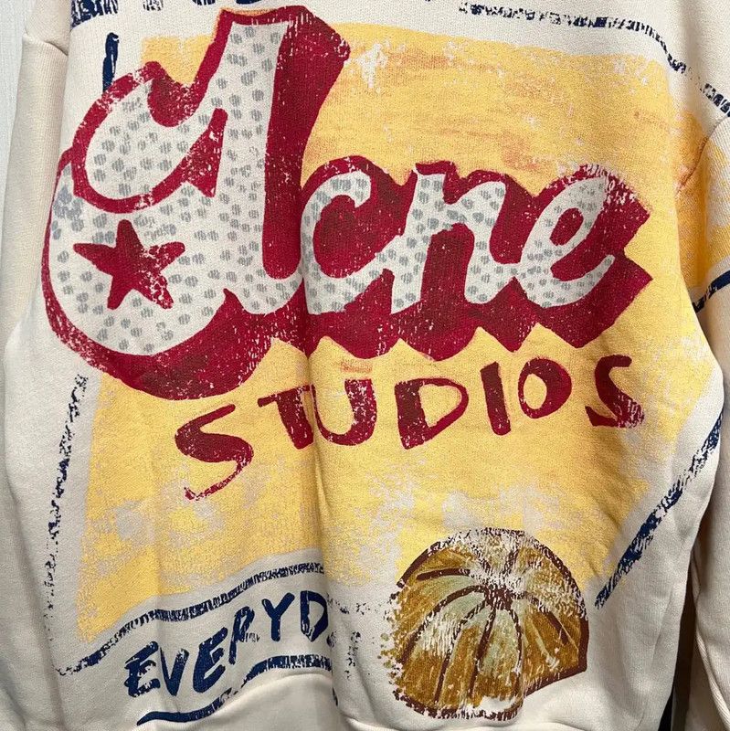 Acne Studios Acne Studios Cream Cotton Graphic Sweatshirt Size US XXS / EU 40 - 4 Thumbnail