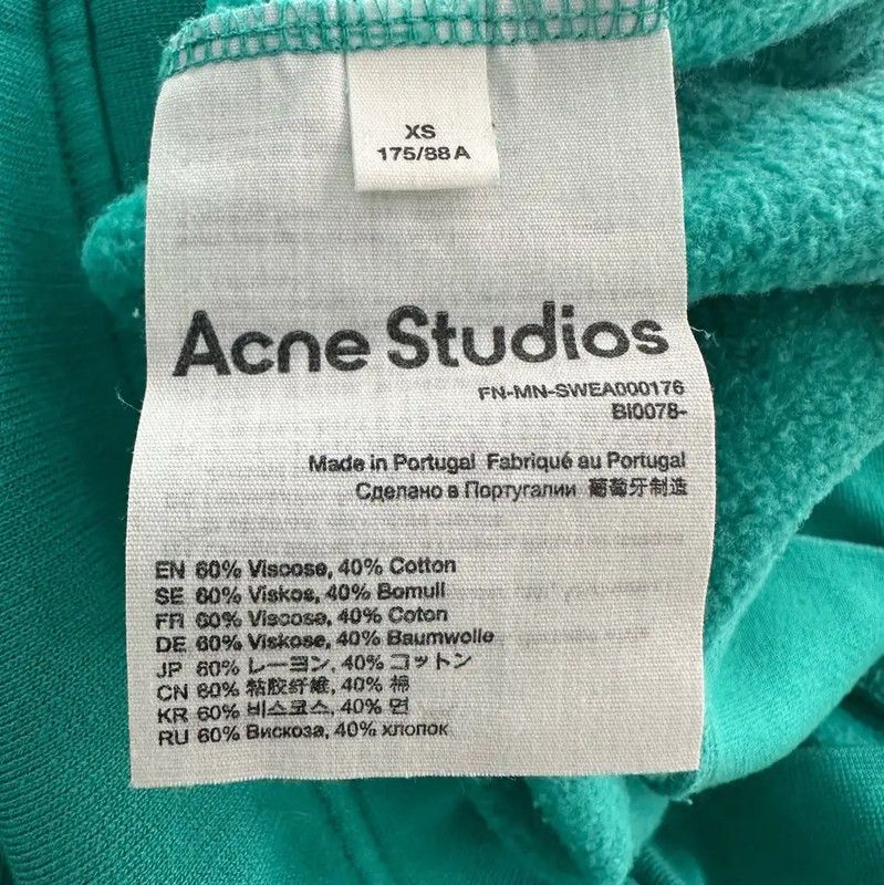 Acne Studios Acne Studios Peacock Green Cotton Sweatshirt Size US XS / EU 42 / 0 - 5 Thumbnail