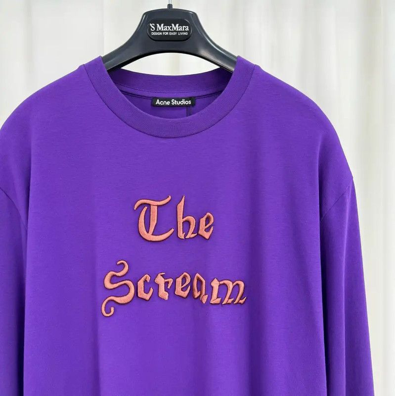 Acne Studios Acne Studios Long Sleeve Purple Logo T-Shirt Size US XL / EU 56 / 4 - 3 Thumbnail