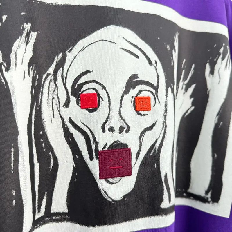 Acne Studios Acne Studios Long Sleeve Purple Logo T-Shirt Size US XL / EU 56 / 4 - 5 Thumbnail