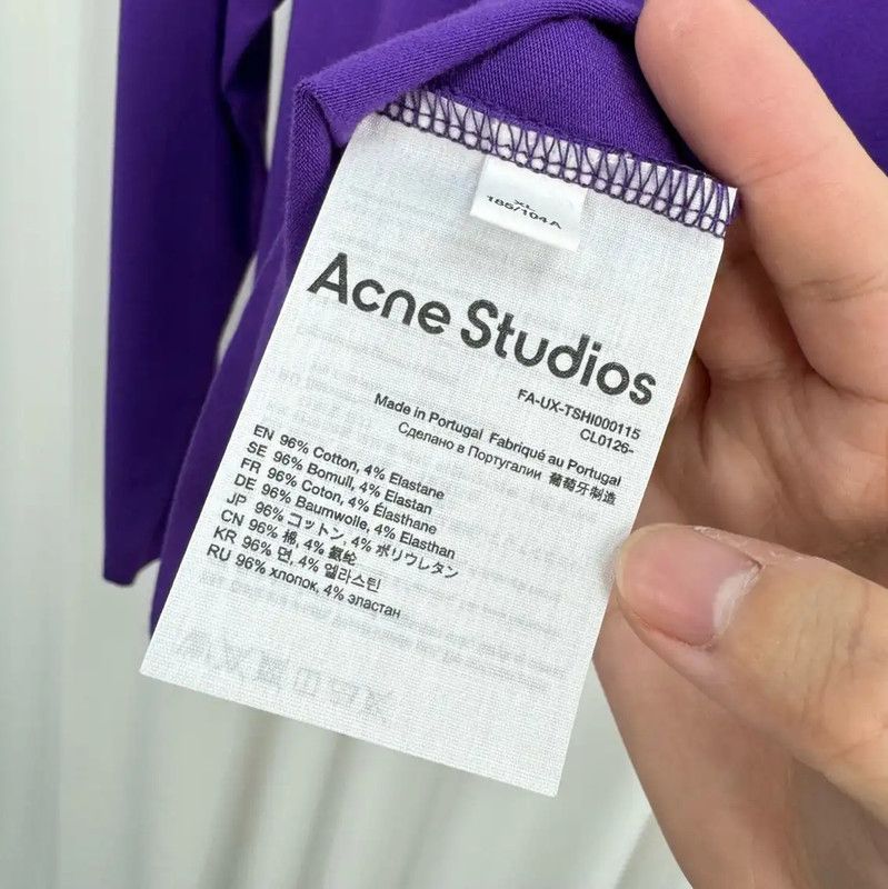 Acne Studios Acne Studios Long Sleeve Purple Logo T-Shirt Size US XL / EU 56 / 4 - 7 Thumbnail