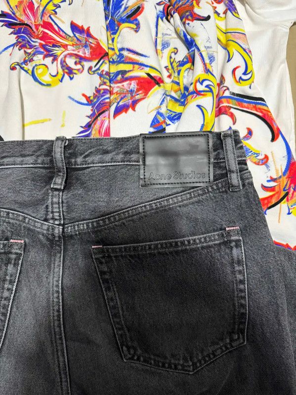 Acne Studios Acne Studios Black Gray Cotton Logo Embroidered Pants Size US 32 / EU 48 - 6 Thumbnail