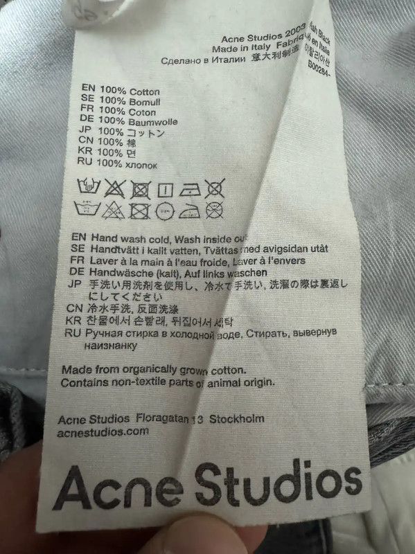 Acne Studios Acne Studios Black Gray Cotton Logo Embroidered Pants Size US 32 / EU 48 - 4 Thumbnail