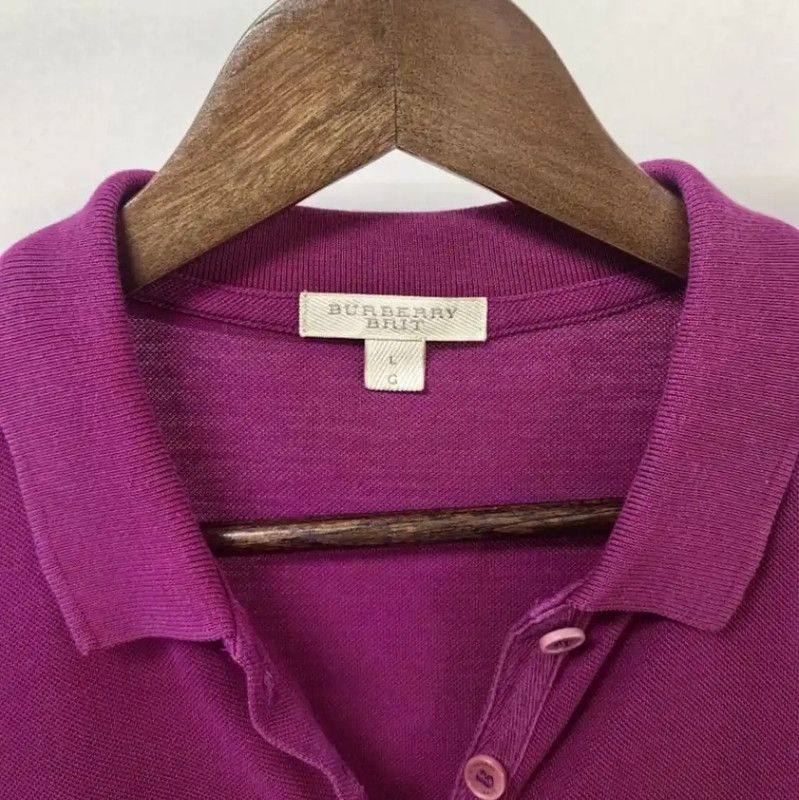 Burberry Burberry Men's Purple Polo Shirt (Size L) Size US L / EU 52-54 / 3 - 3 Thumbnail