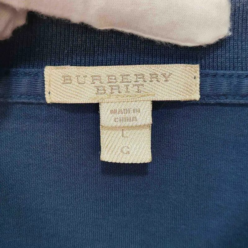 Burberry Burberry Men's Navy Cotton Polo Size US L / EU 52-54 / 3 - 3 Thumbnail