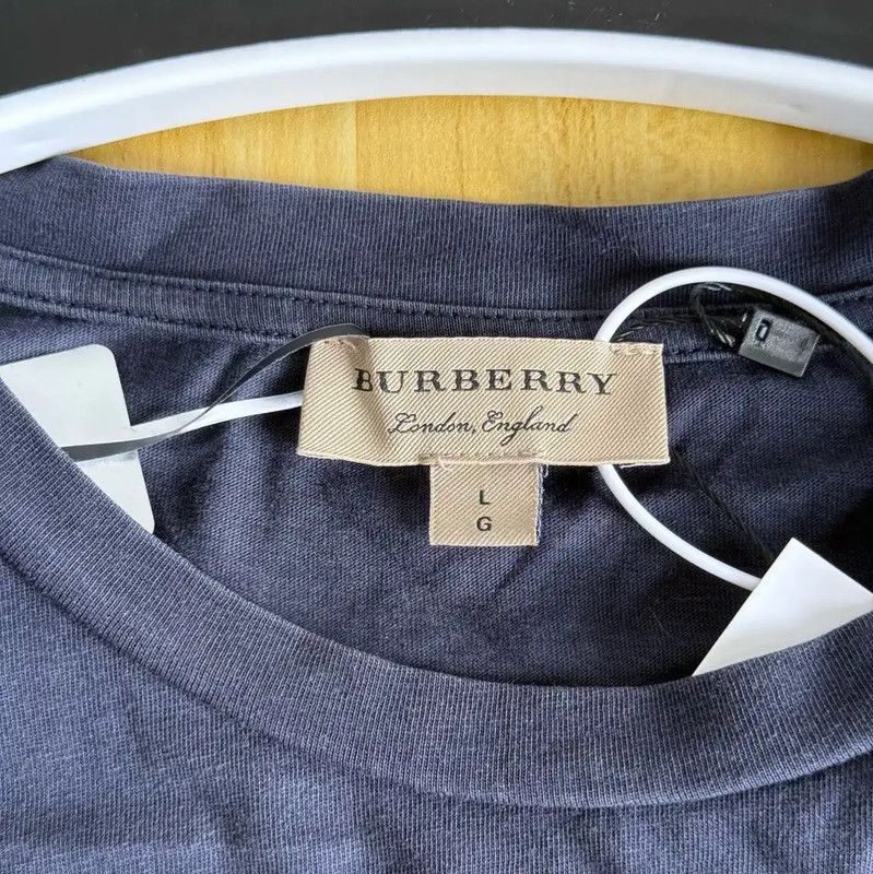 Burberry Burberry Navy Cotton Men's T-Shirt Size US L / EU 52-54 / 3 - 3 Thumbnail