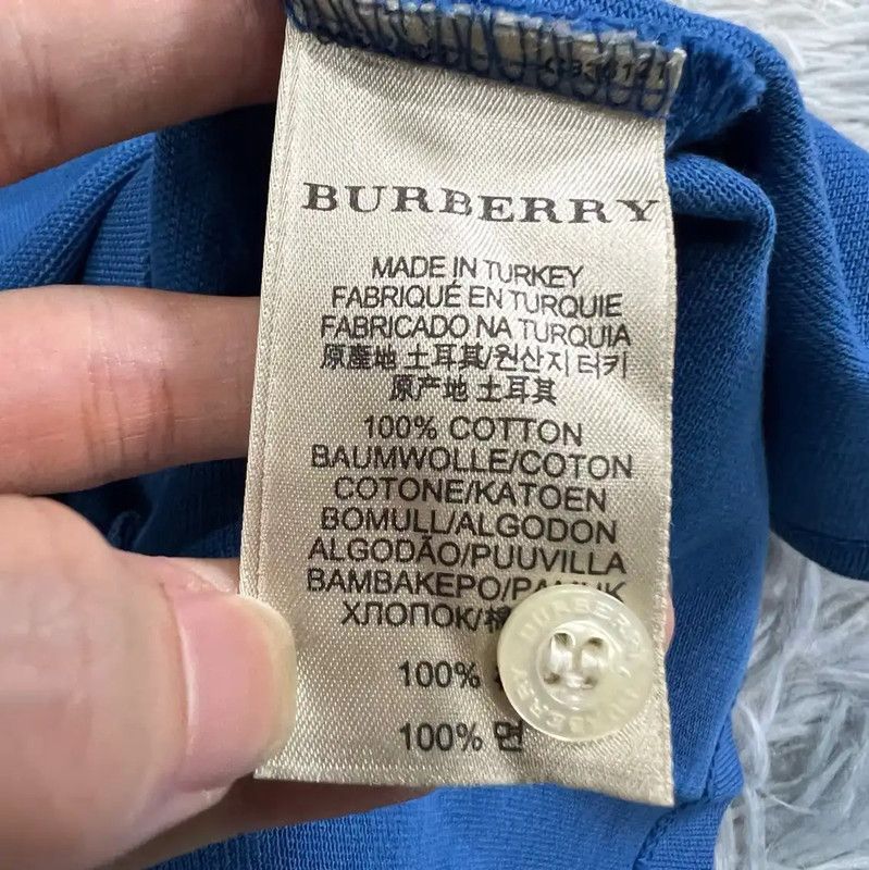 Burberry Burberry Blue Cotton Men's Polo Shirt Size US XS / EU 42 / 0 - 4 Thumbnail
