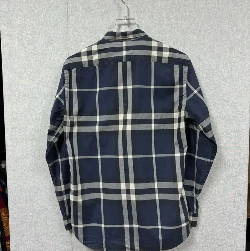 Burberry Burberry Men's Dark Blue Patterned Dress Shirt Size US M / EU 48-50 / 2 - 2 Thumbnail