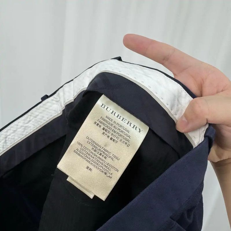 Burberry Burberry Navy Cotton Check Casual Pants Size US 32 / EU 48 - 6 Thumbnail