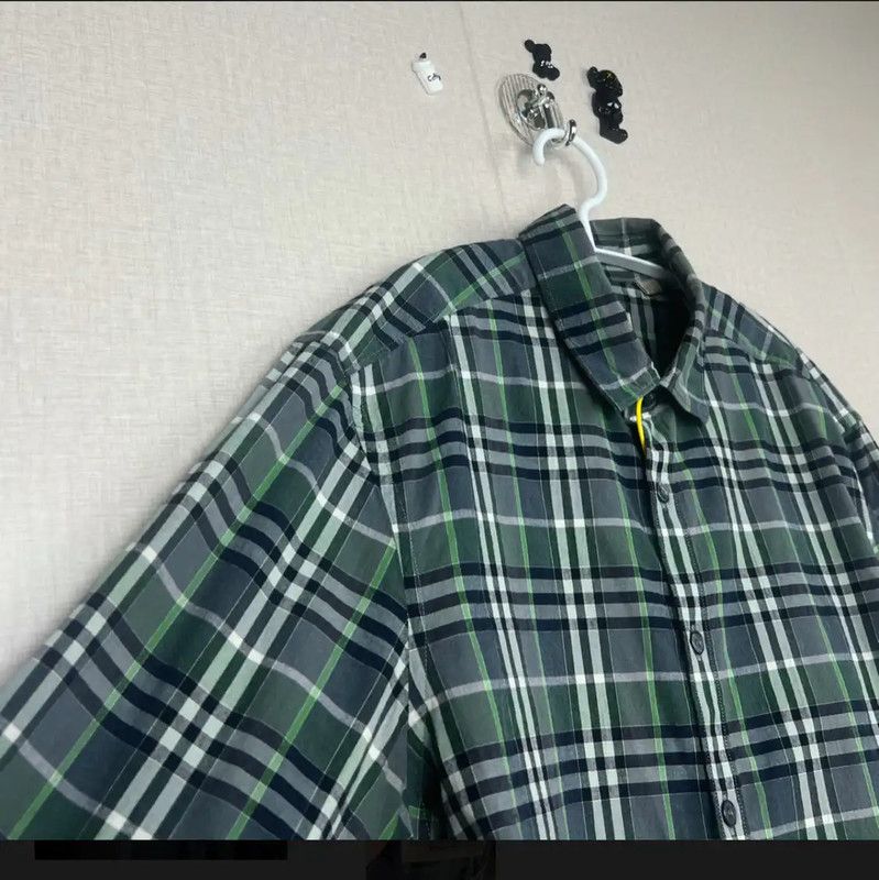 Burberry Burberry Green Plaid Cotton Men's Shirt Size US S / EU 44-46 / 1 - 3 Thumbnail