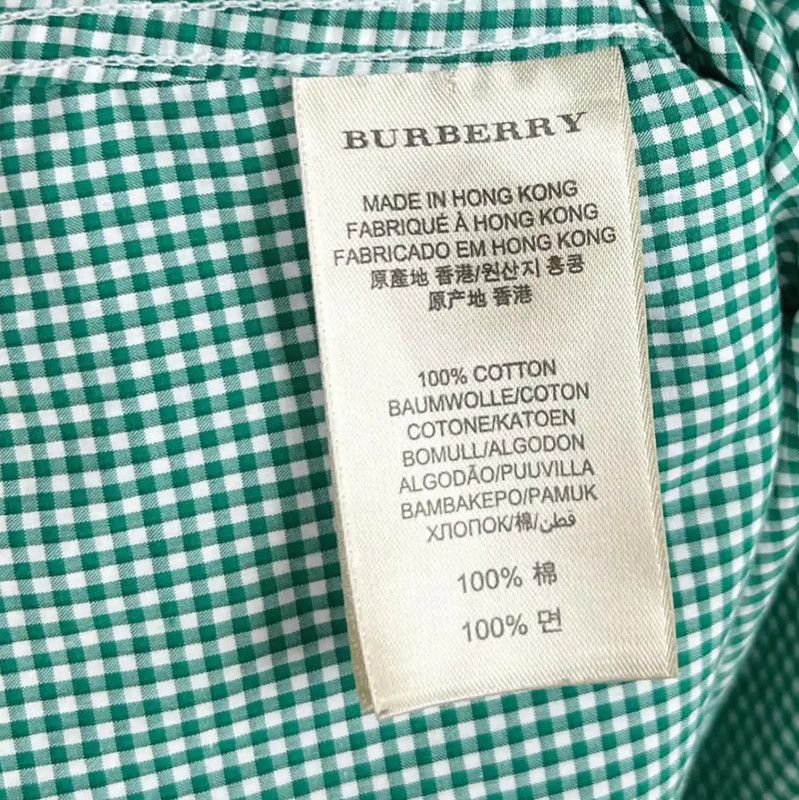 Burberry Burberry Green Cotton Long Sleeve Shirt Size US S / EU 44-46 / 1 - 5 Thumbnail