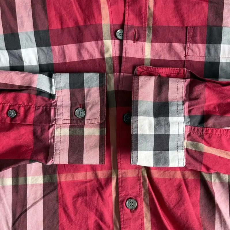 Burberry Burberry Red Cotton Men's Shirt Size US M / EU 48-50 / 2 - 5 Thumbnail