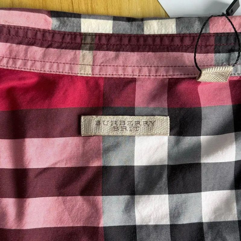 Burberry Burberry Red Cotton Men's Shirt Size US M / EU 48-50 / 2 - 3 Thumbnail