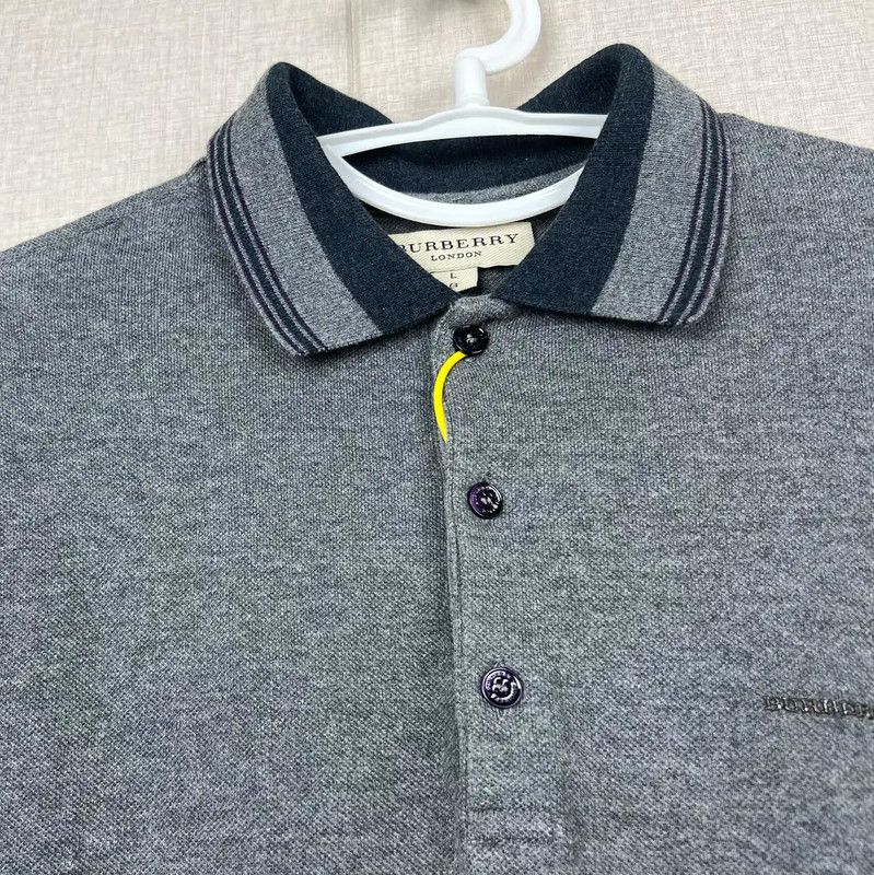 Burberry Burberry Men's Dark Gray Cotton Polo Shirt Size US L / EU 52-54 / 3 - 3 Thumbnail