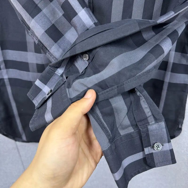 Burberry Burberry Dark Blue Cotton Men's Shirt Size US XS / EU 42 / 0 - 5 Thumbnail