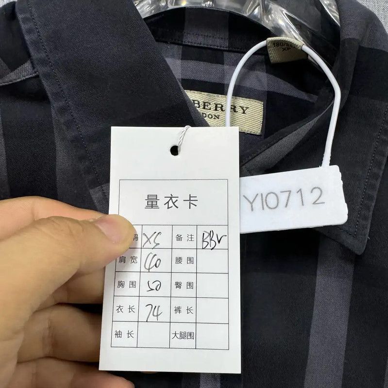 Burberry Burberry Dark Blue Cotton Men's Shirt Size US XS / EU 42 / 0 - 7 Thumbnail