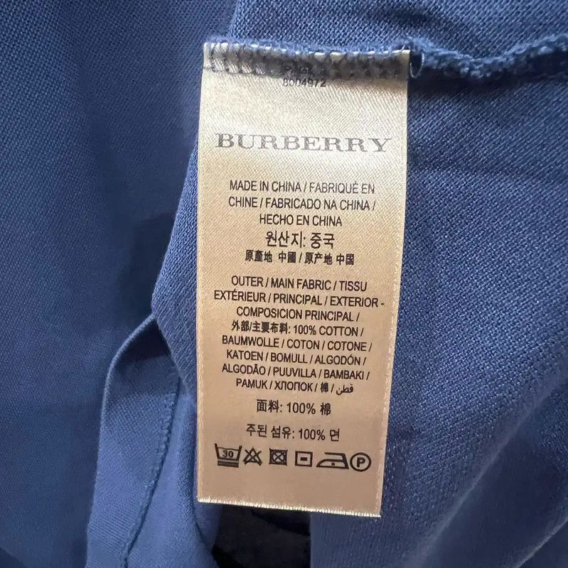 Burberry Burberry Men's Blue Cotton Polo Shirt Size US S / EU 44-46 / 1 - 7 Thumbnail