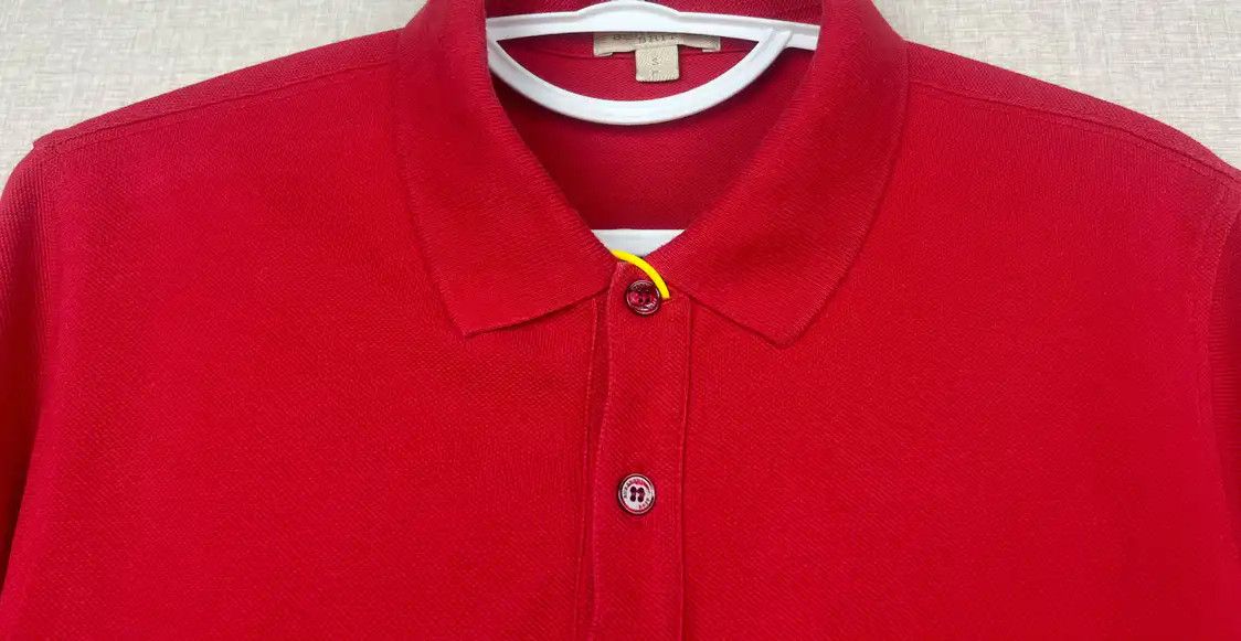 Burberry Burberry Red Cotton Men's Polo Shirt Size US S / EU 44-46 / 1 - 3 Thumbnail