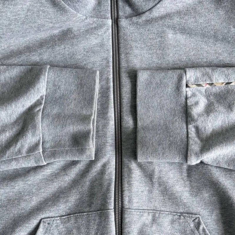 Burberry Burberry Gray Cotton Zip-Up Men's Jacket Size US L / EU 52-54 / 3 - 5 Thumbnail