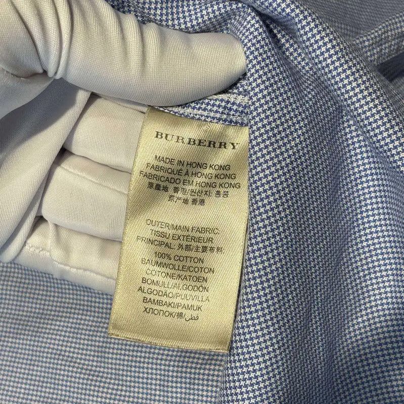 Burberry Burberry Blue Cotton Long Sleeve Shirt Size US S / EU 44-46 / 1 - 6 Thumbnail