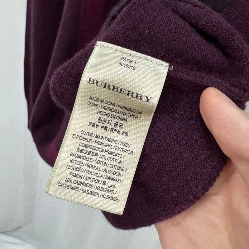 Burberry Burberry Men's Wine Red Logo Knit Sweater Size US S / EU 44-46 / 1 - 6 Thumbnail