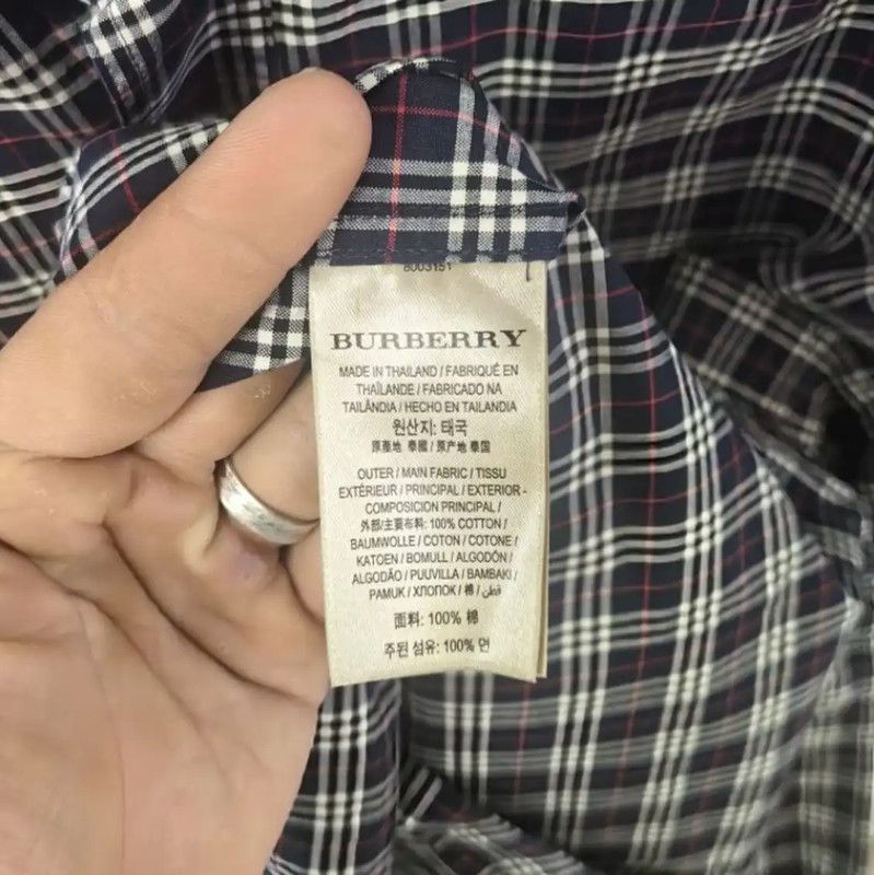 Burberry Burberry Dark Blue Men's Button-Up Shirt Size US XL / EU 56 / 4 - 4 Thumbnail