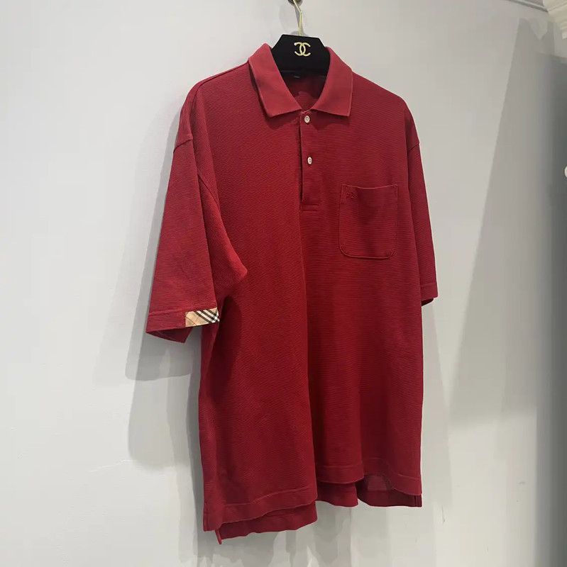 Burberry Burberry Red Short-Sleeve Cotton Polo T-Shirt Size US L / EU 52-54 / 3 - 3 Thumbnail