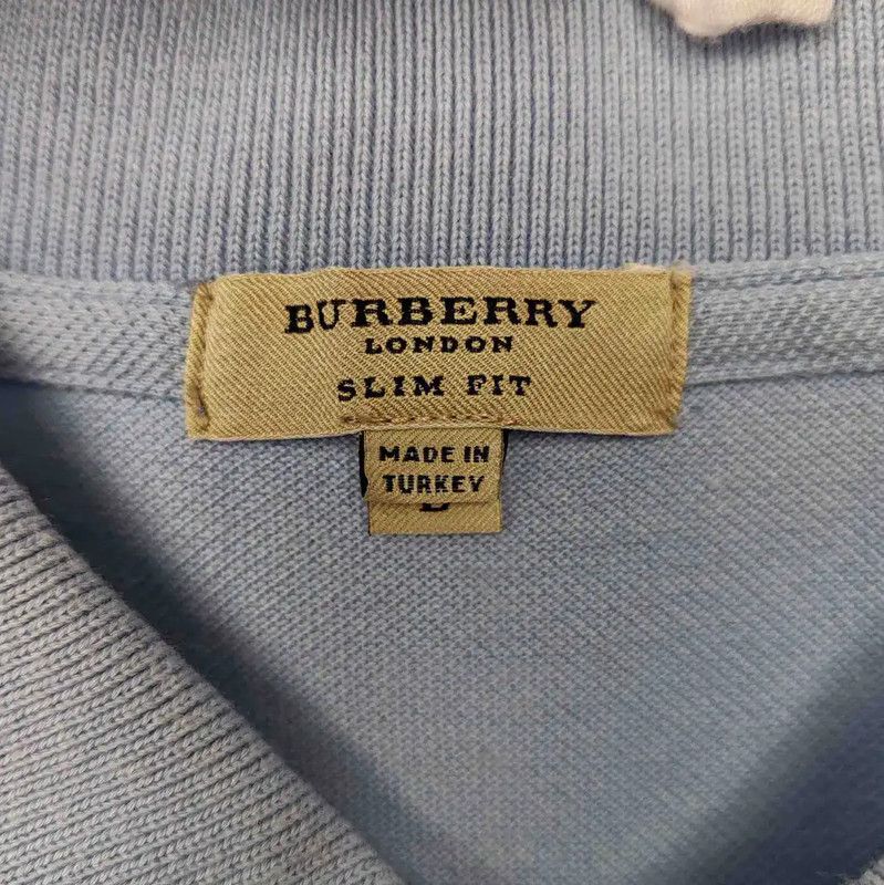 Burberry Burberry Light Blue Cotton Polo Shirt for Men Size US L / EU 52-54 / 3 - 4 Thumbnail