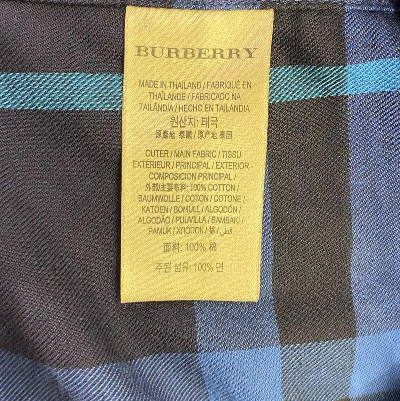 Burberry Burberry Blue Cotton Long Sleeve Shirt Size US M / EU 48-50 / 2 - 7 Thumbnail