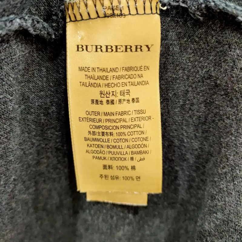 Burberry Burberry Long Sleeve Polo in Dark Gray Cotton Size US M / EU 48-50 / 2 - 4 Thumbnail